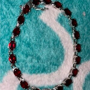 Elegant Red Gemstone Bracelet